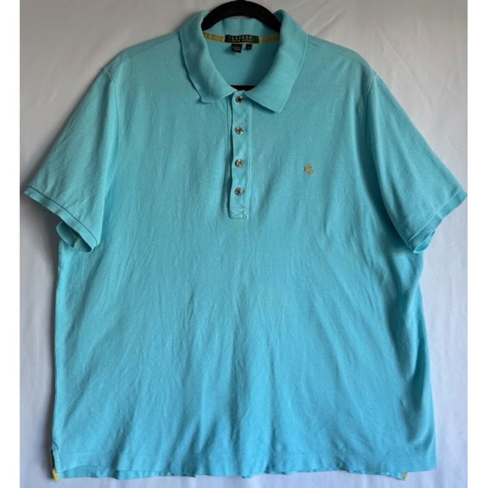 Polo Ralph Lauren‎ Polo Shirt Men 2XL Blue Short Sleeve Classic Fit 100% Cotton